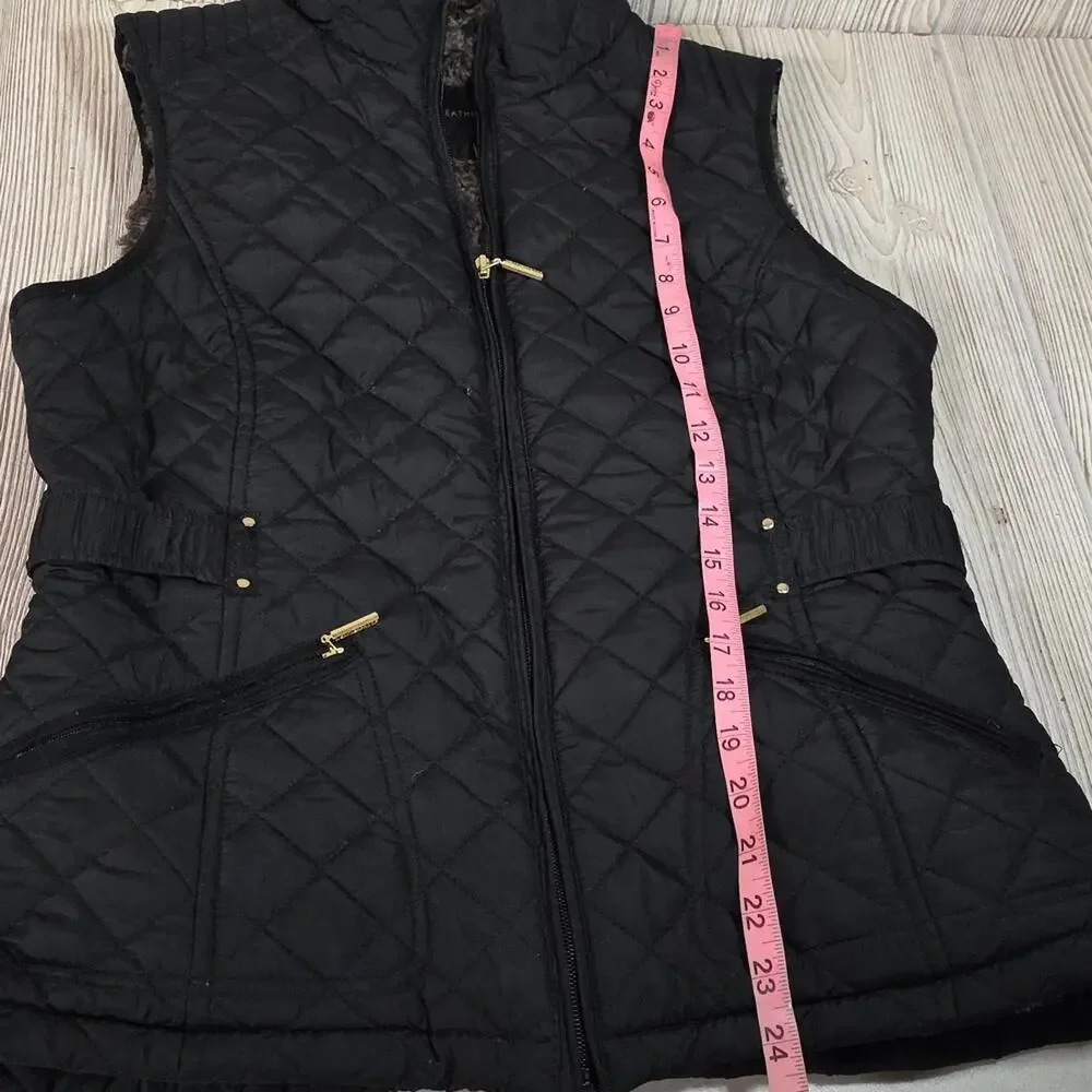Weatherproof Ultra Soft Cozy Lining Quilted Black Vest Womens Size Small